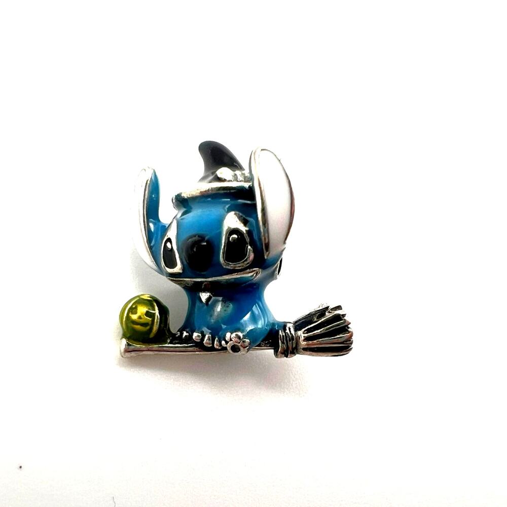 NEW Halloween Stitch Witch on a Broom Charm for European Bracelet
